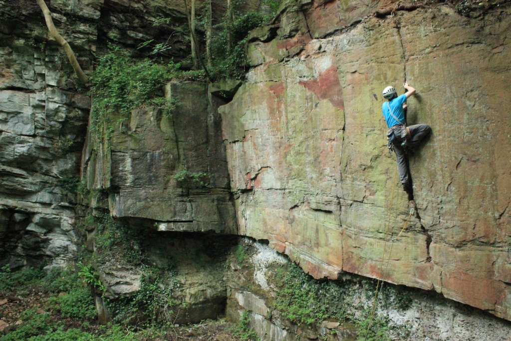 Henry Castle rock climbing on Right Crack in Bristol