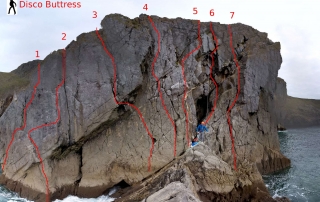 Pembroke Disco Buttress Topo