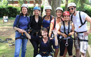 Kitting up on a charity abseil event