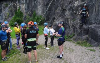 Rock climbing group session