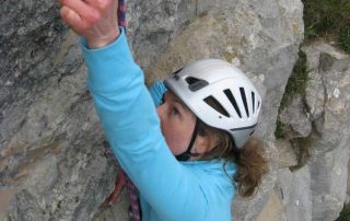 Get the clip on a sports climbing course