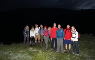 Pre-dawn start, Lake District Lake District 10 Peak Challenge team at the start before dawn
