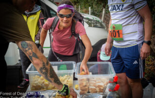 Grabbing a sandwich from a FOD Ultra aid station